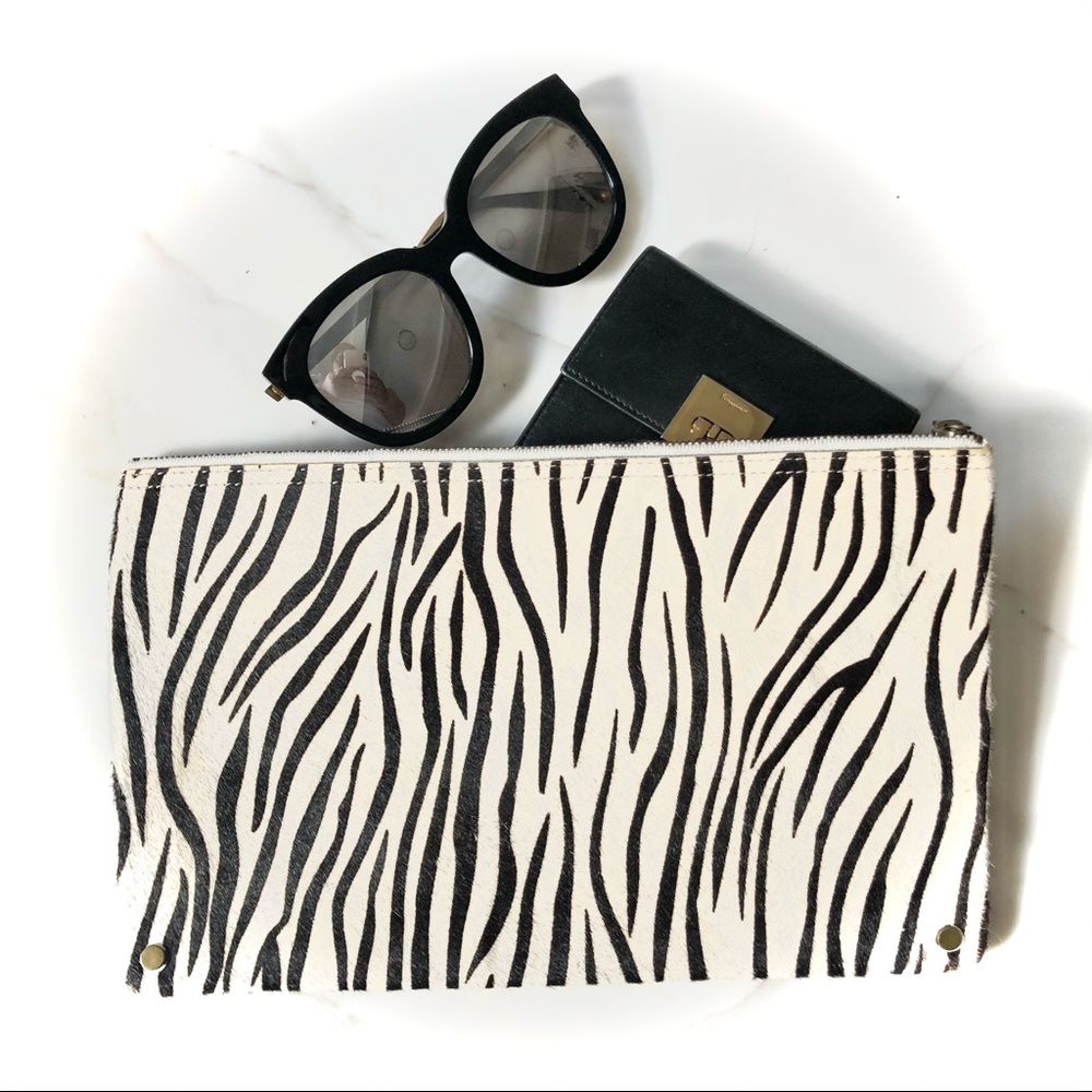 1937 Accessories Pony Hair Clutch Zebra Skin